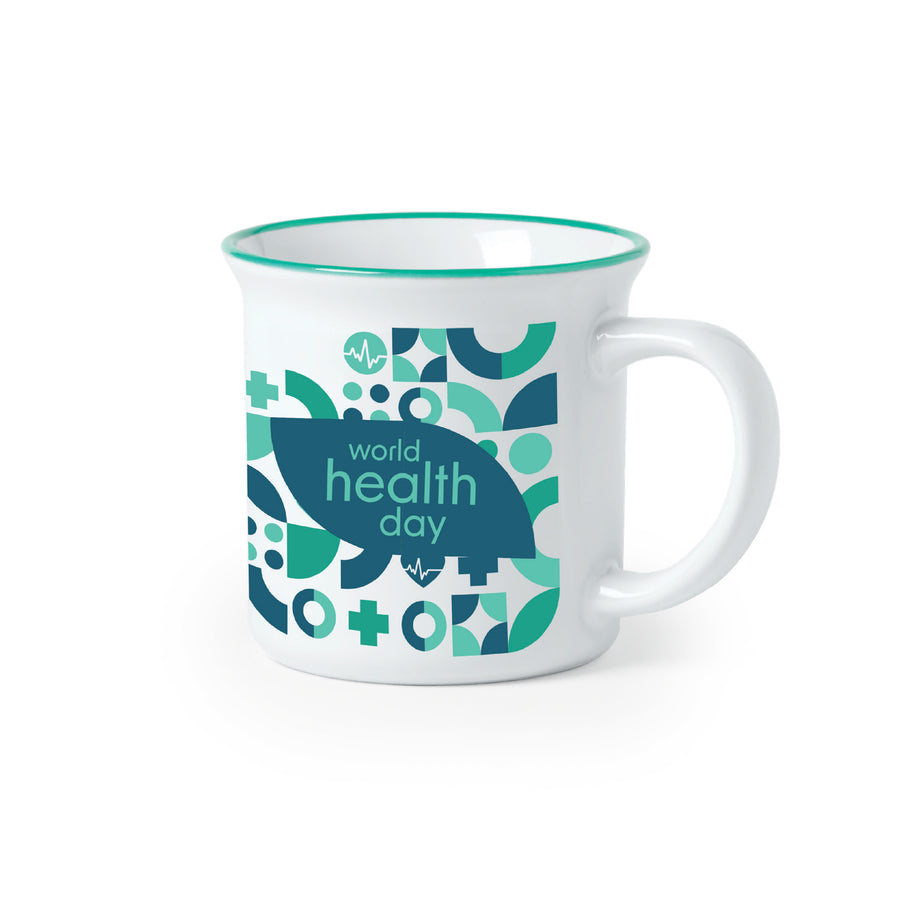 Custom Vintage Ceramic Mug 300 ml - White with Colour Rim – SF CREATIVE ...